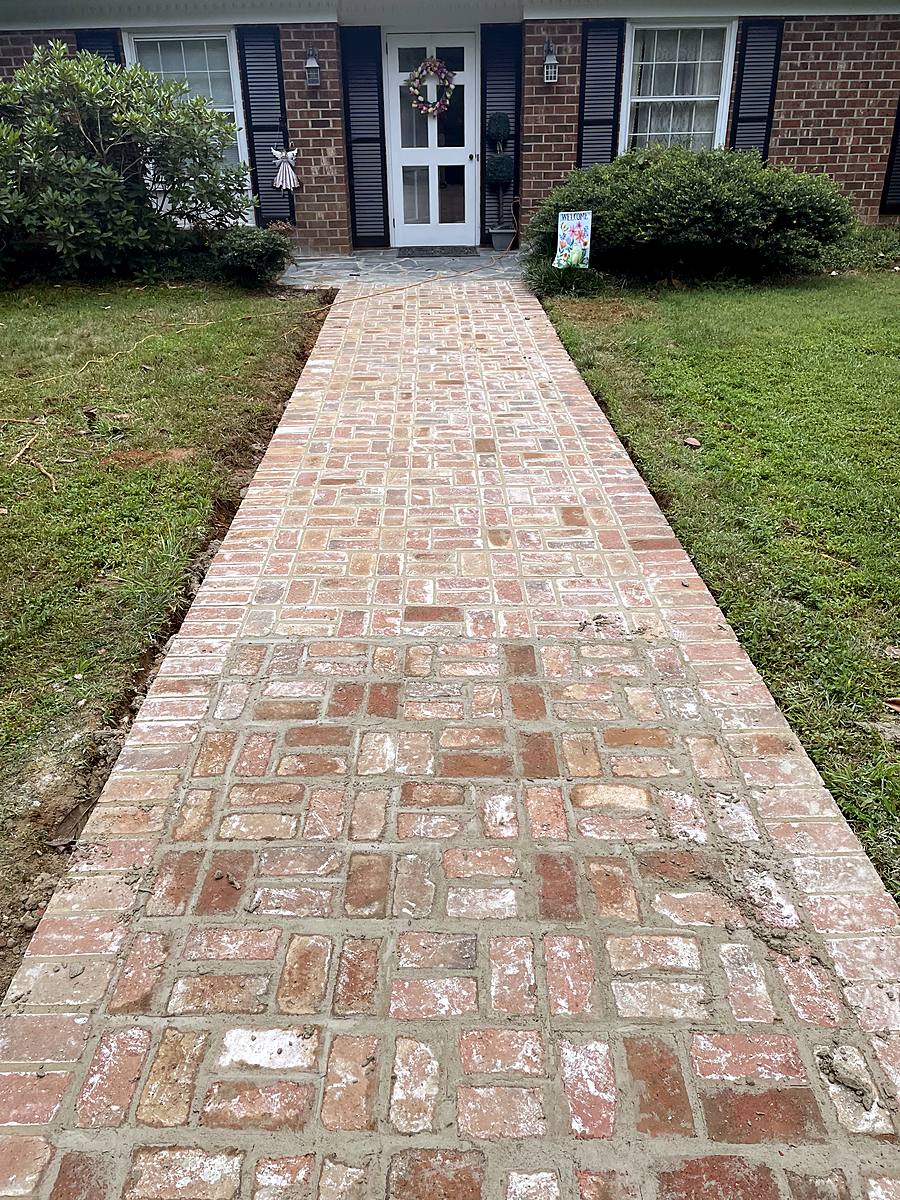 Brick walkway to the front door
