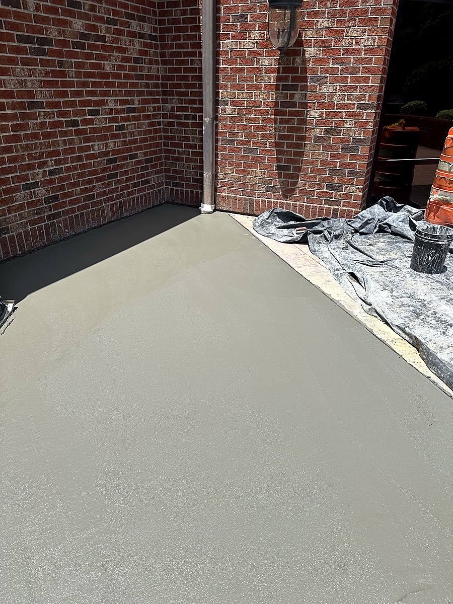 New concrete porch slab